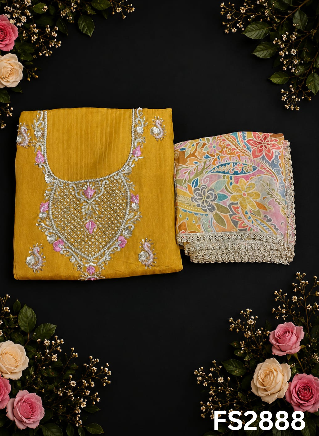 FS2888 | Organza Suit | Wedding | Party Wear | Ring Ceremony | Festival Suit | Allover suit