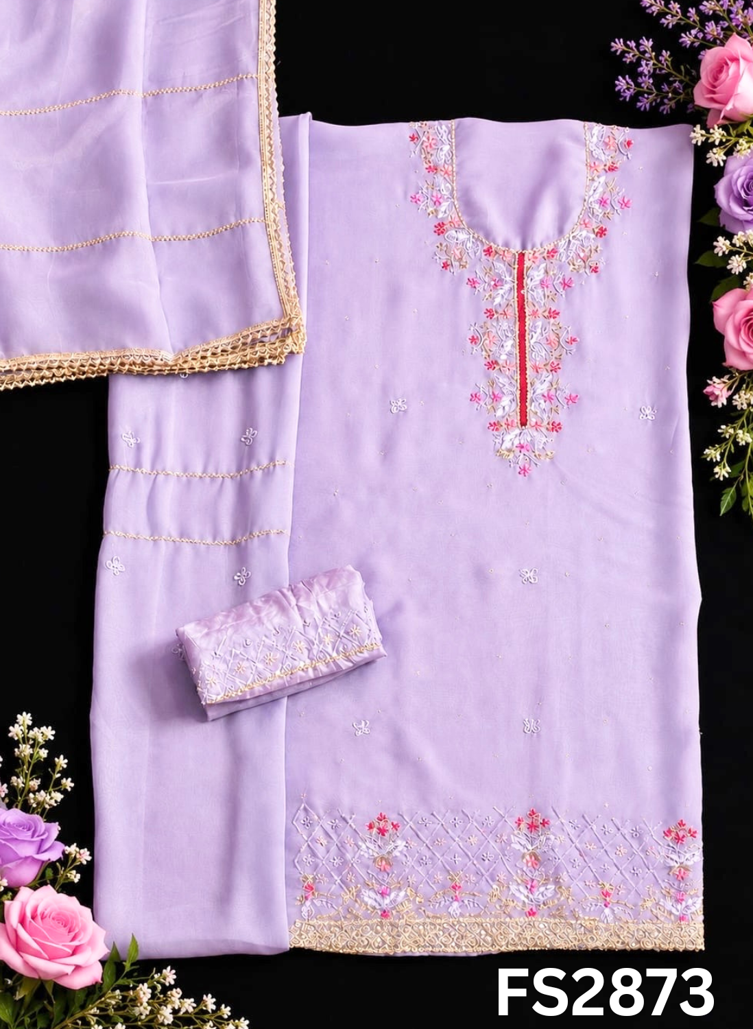 FS2873 | Organza Suit | Wedding | Party Wear | Ring Ceremony | Festival Suit | Allover suit