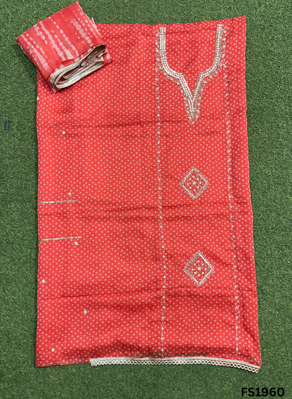 FS1960 | Orange  | Organza | Suit | Wedding | Party Wear | Ring Ceremony | Festival Suit | Allover suit