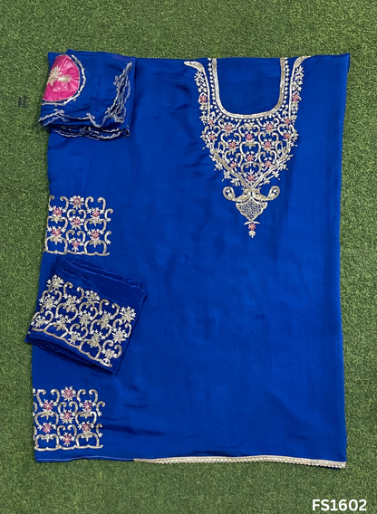 FS1602 | Royal Blue | Organza | Suit | Wedding | Party Wear | Ring Ceremony | Festival Suit | Allover suit