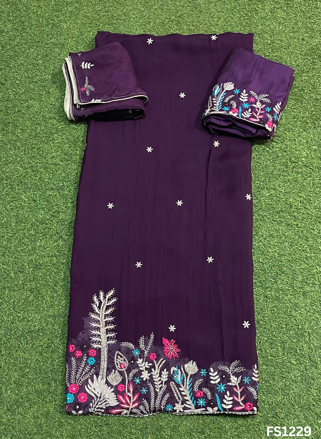 FS1229 | Wine | Organza | Suit | Wedding | Party Wear | Ring Ceremony | Festival Suit | Allover suit