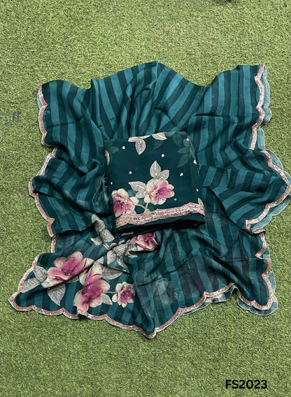 FS2023 | Peacock | Organza | Suit | Wedding | Party Wear | Ring Ceremony | Festival Suit | Allover suit