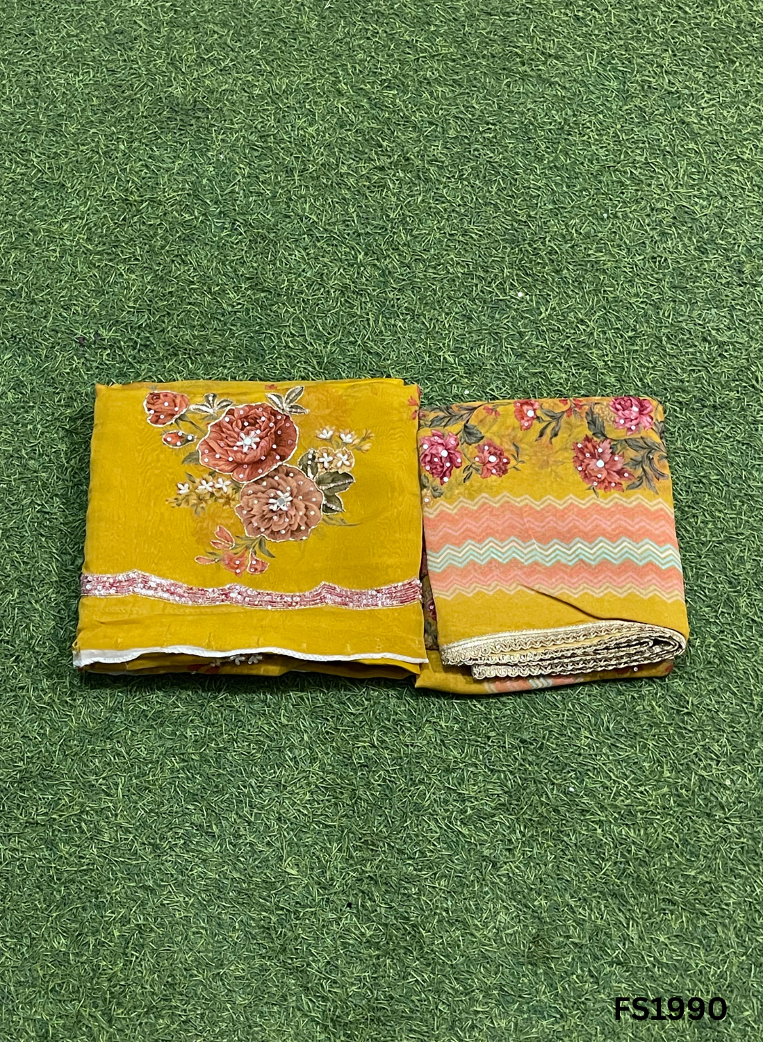 FS1990 | Peacock | Organza | Suit | Wedding | Party Wear | Ring Ceremony | Festival Suit | Allover suit