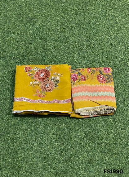 FS1990 | Peacock | Organza | Suit | Wedding | Party Wear | Ring Ceremony | Festival Suit | Allover suit