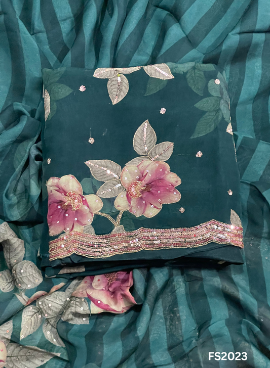 FS2023 | Peacock | Organza | Suit | Wedding | Party Wear | Ring Ceremony | Festival Suit | Allover suit