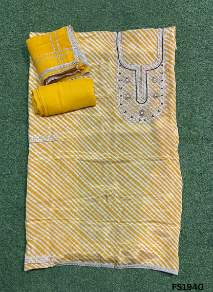 FS1940 | Yellow | Organza | Suit | Wedding | Party Wear | Ring Ceremony | Festival Suit | Allover suit