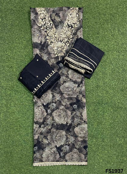 FS1937 | Organza | Suit | Wedding | Party Wear | Ring Ceremony | Festival Suit | Allover suit