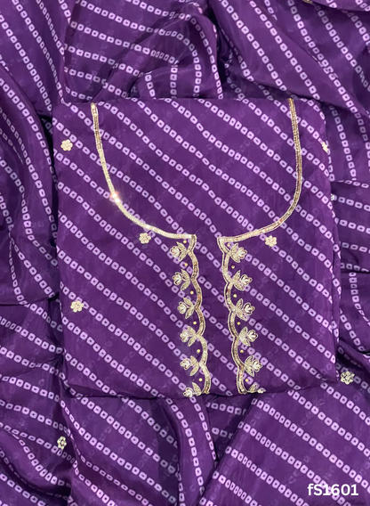 FS1601 | Organza| Bandani Print | Suit | Wedding | Party Wear | Ring Ceremony | Festival Suit | Allover suit