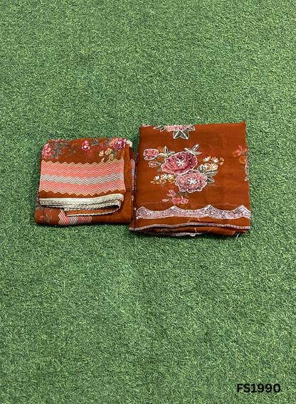 FS1990 | Peacock | Organza | Suit | Wedding | Party Wear | Ring Ceremony | Festival Suit | Allover suit