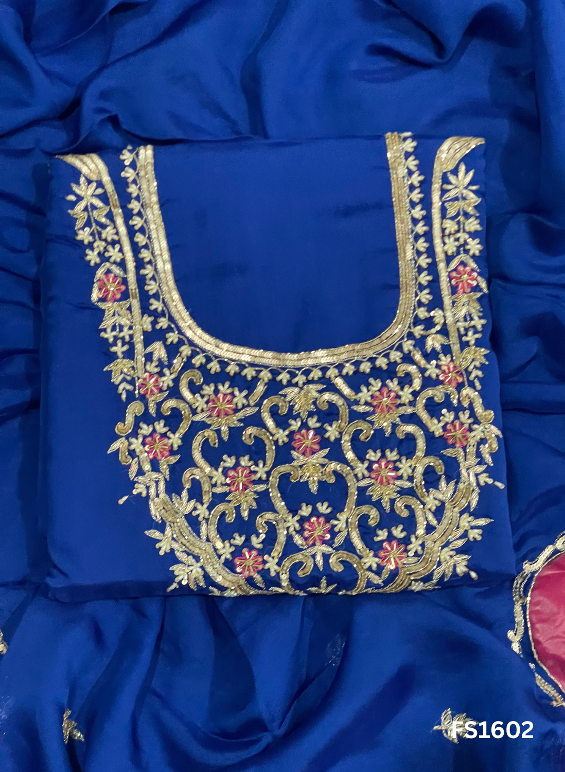 FS1602 | Royal Blue | Organza | Suit | Wedding | Party Wear | Ring Ceremony | Festival Suit | Allover suit
