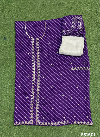 FS1601 | Organza| Bandani Print | Suit | Wedding | Party Wear | Ring Ceremony | Festival Suit | Allover suit