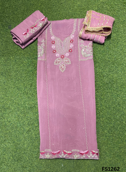 FS1262 | Onion | Organza | Suit | Wedding | Party Wear | Ring Ceremony | Festival Suit | Allover suit