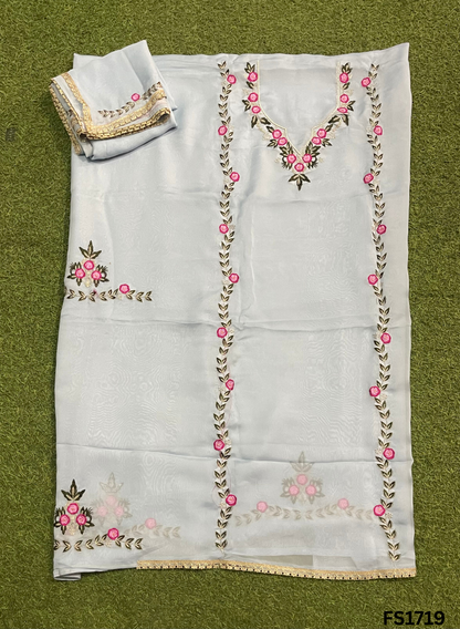 FS1917 | Sky-Blue | Organza | Suit | Wedding | Party Wear | Ring Ceremony | Festival Suit | Allover suit