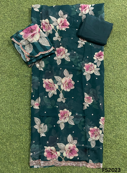 FS2023 | Peacock | Organza | Suit | Wedding | Party Wear | Ring Ceremony | Festival Suit | Allover suit