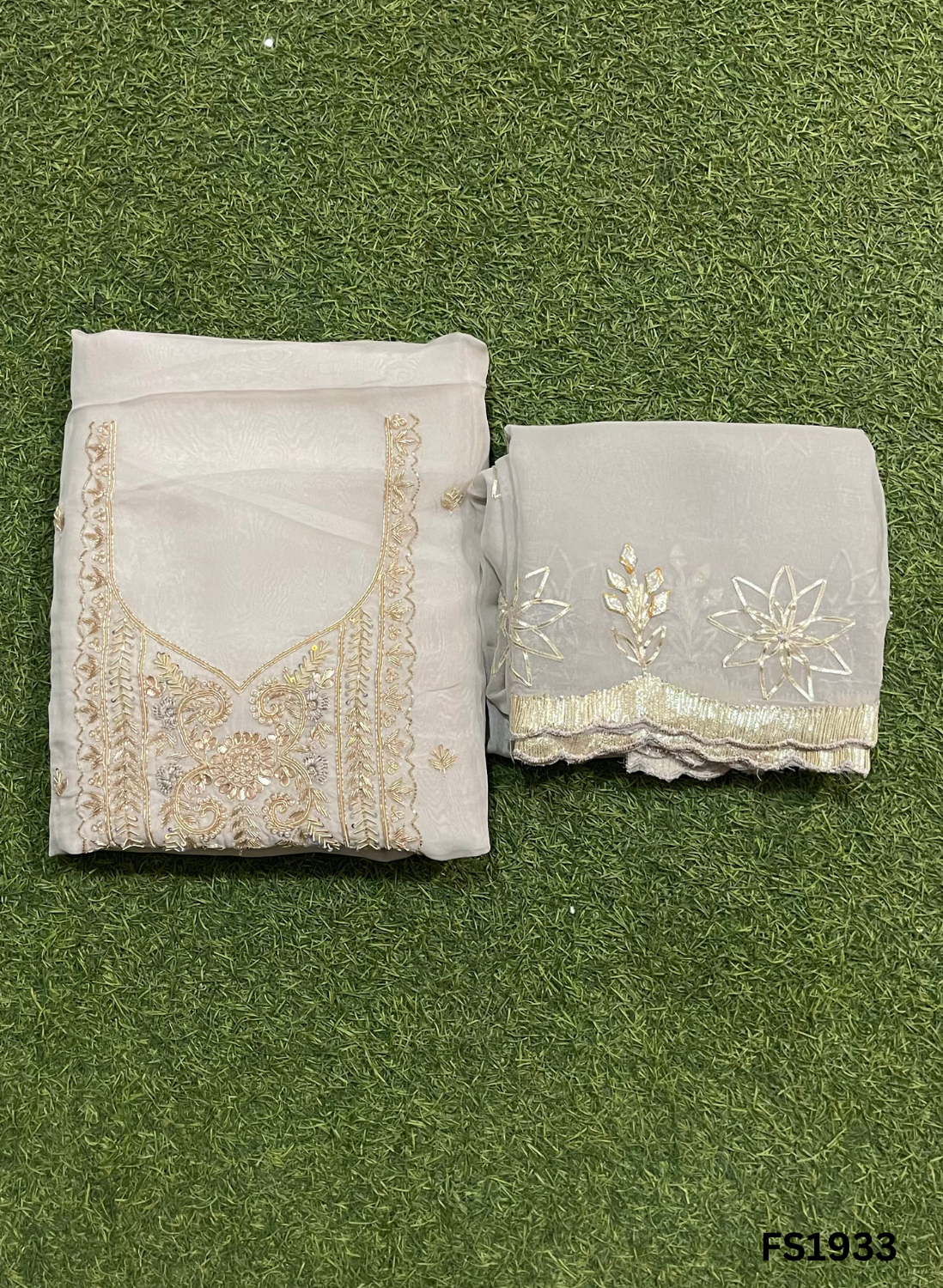 FS1933 | Off-White  Organza | Suit | Wedding | Party Wear | Ring Ceremony | Festival Suit | Allover suit