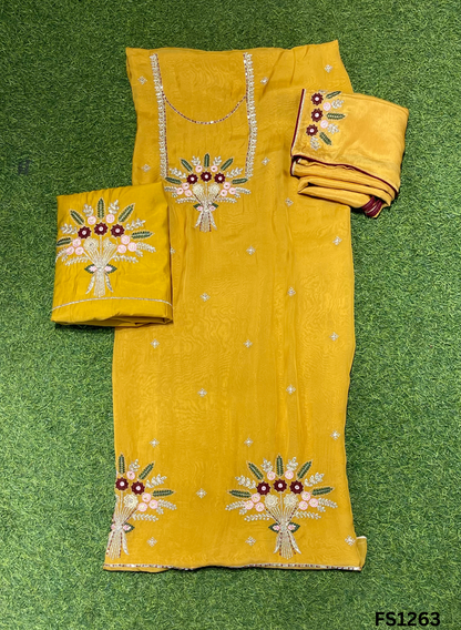 FS1263 | Organza | Suit | Wedding | Party Wear | Ring Ceremony | Festival Suit | Allover suit