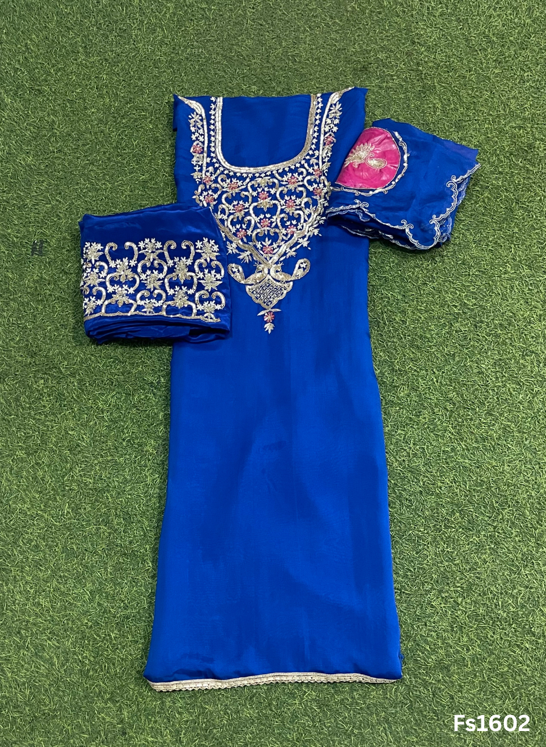 FS1602 | Royal Blue | Organza | Suit | Wedding | Party Wear | Ring Ceremony | Festival Suit | Allover suit