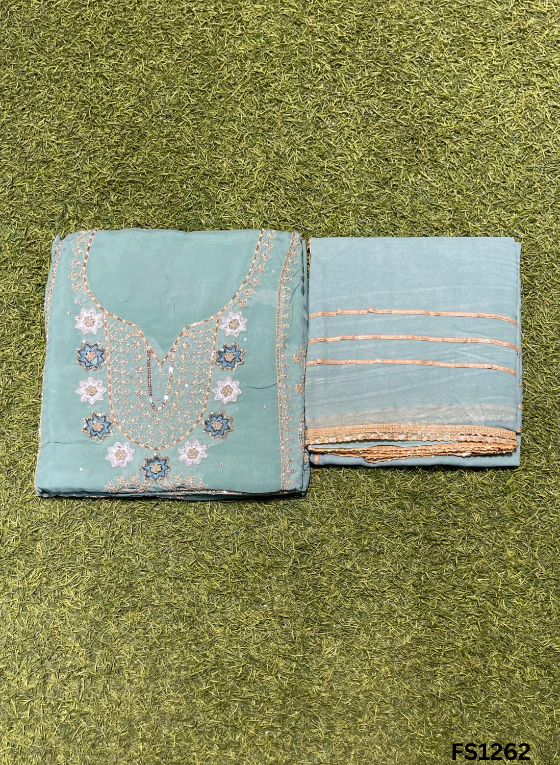 FS1262 | Onion | Organza | Suit | Wedding | Party Wear | Ring Ceremony | Festival Suit | Allover suit