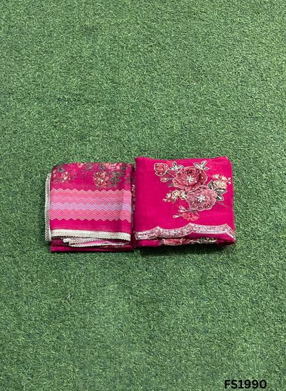 FS1990 | Peacock | Organza | Suit | Wedding | Party Wear | Ring Ceremony | Festival Suit | Allover suit