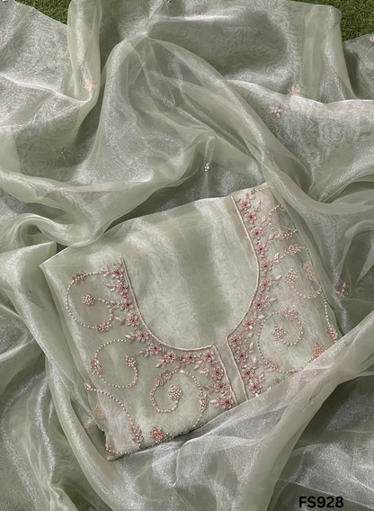 FS928 | Pista  | Organza Suit| Party Wear | Wedding | Jaggo | Ring Ceremony | Festival  |