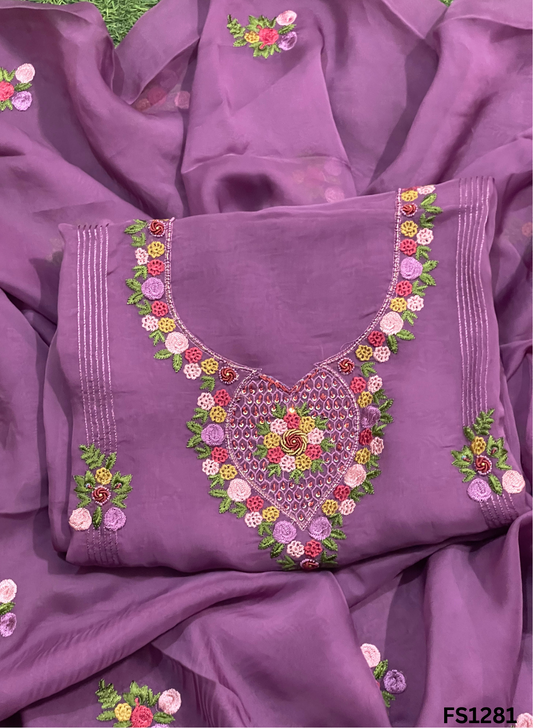 FS1281 | Purple | Organza | Suit | Wedding | Party Wear | Ring Ceremony | Festival Suit | Allover suit