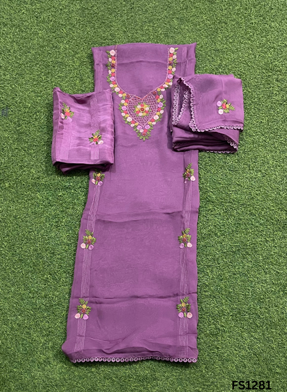 FS1281 | Purple | Organza | Suit | Wedding | Party Wear | Ring Ceremony | Festival Suit | Allover suit