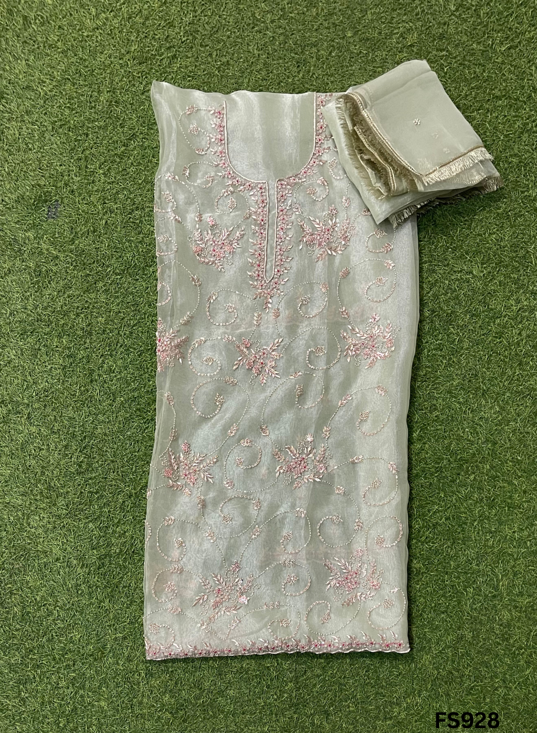 FS928 | Pista  | Organza Suit| Party Wear | Wedding | Jaggo | Ring Ceremony | Festival  |