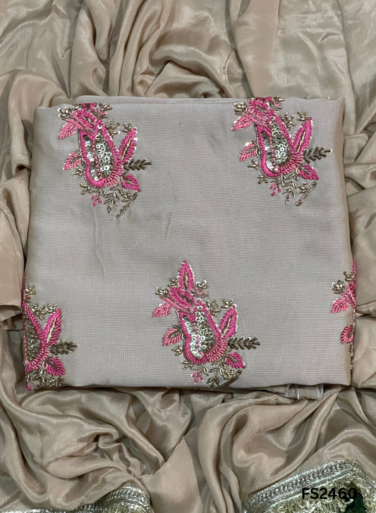 FS2460 | Tan | Pashmina Suit | Pashmina Silk | Party Wear | Casual Wear | Winter Wear |  Festival