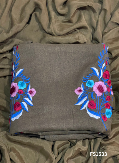 FS1533 | Mehandi | Pashmina Suite | Pashmina | Party Wear | Casual Wear | Winter Wear | Festival