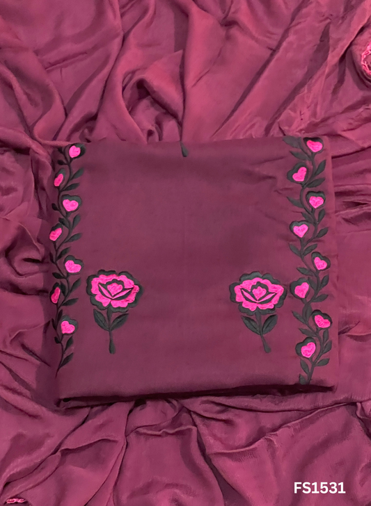 FS1531 | Wine  |Pashmina Suite | Pashmina | Party Wear | Casual Wear | Winter Wear| Festival