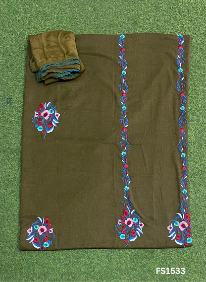FS1533 | Mehandi | Pashmina Suite | Pashmina | Party Wear | Casual Wear | Winter Wear | Festival