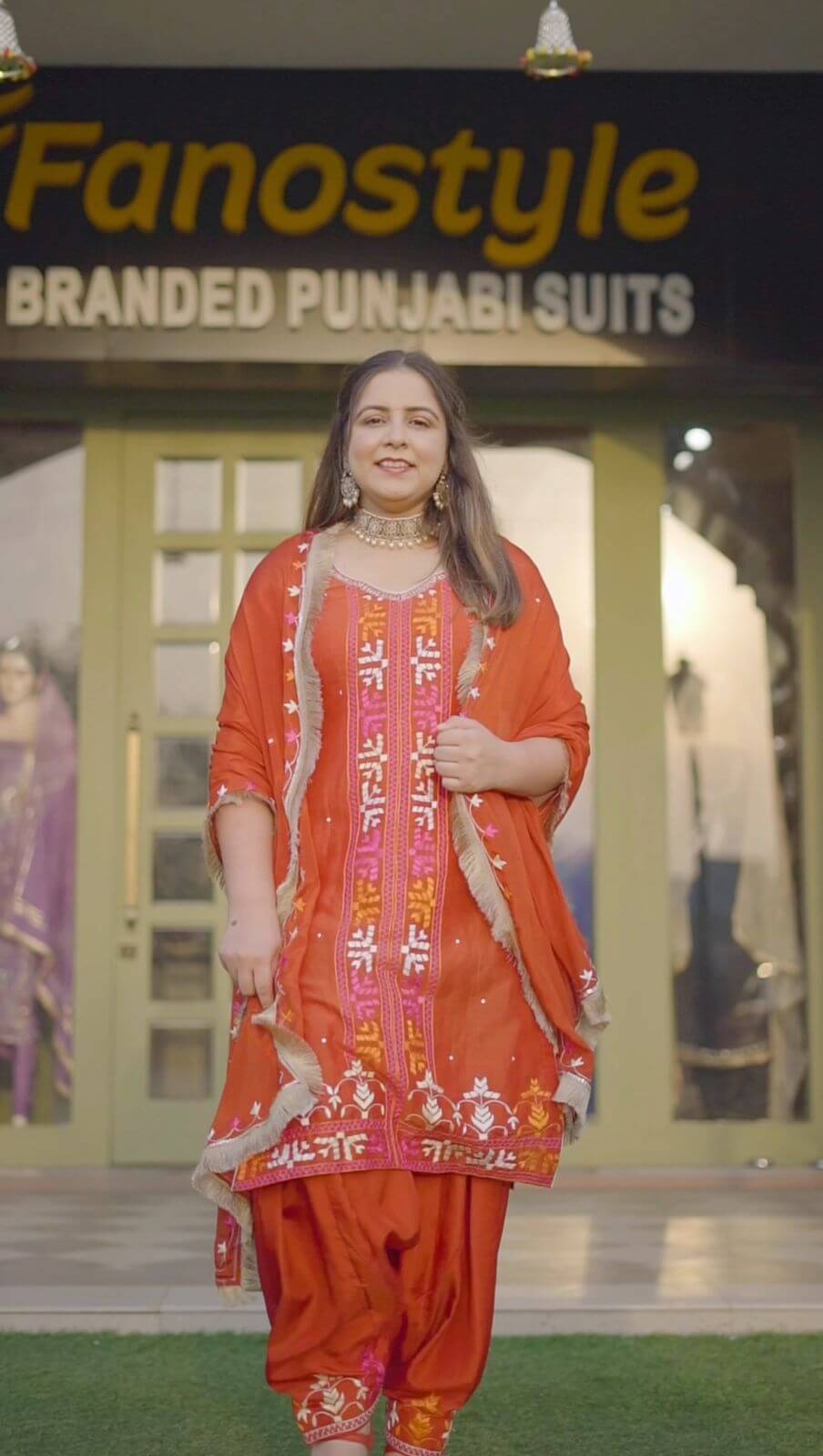 Phulkari Suit | Raw Silk | Chanon Dupatta | Jaggo Suit | Couple Dress | Party Wear | Wedding | Handwork SuitFS301