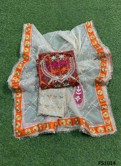 FS1014| Rust Shade | Phulkari Suit | Party Wear | Wedding | Jaggo | Festival |