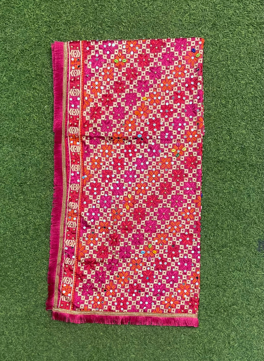 FS1467 | Pink | Luxurious| Embroidered | Phulkari | 2.5 Meter of Elegance