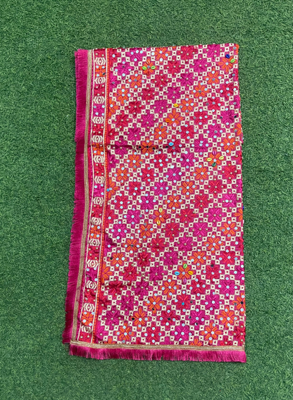 FS1467 | Pink | Luxurious| Embroidered | Phulkari | 2.5 Meter of Elegance