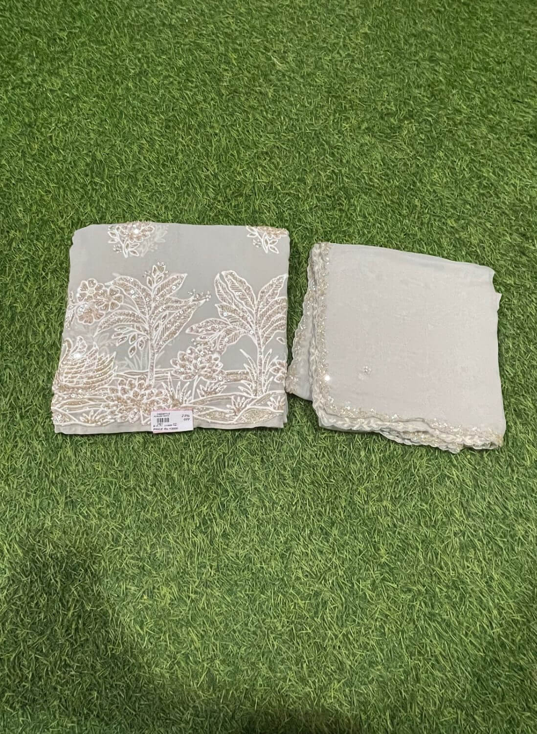 Pista colour georgette Suit | Party Wear | Wedding | Jaggo | Ring Ceremony | Festiva | FS392l