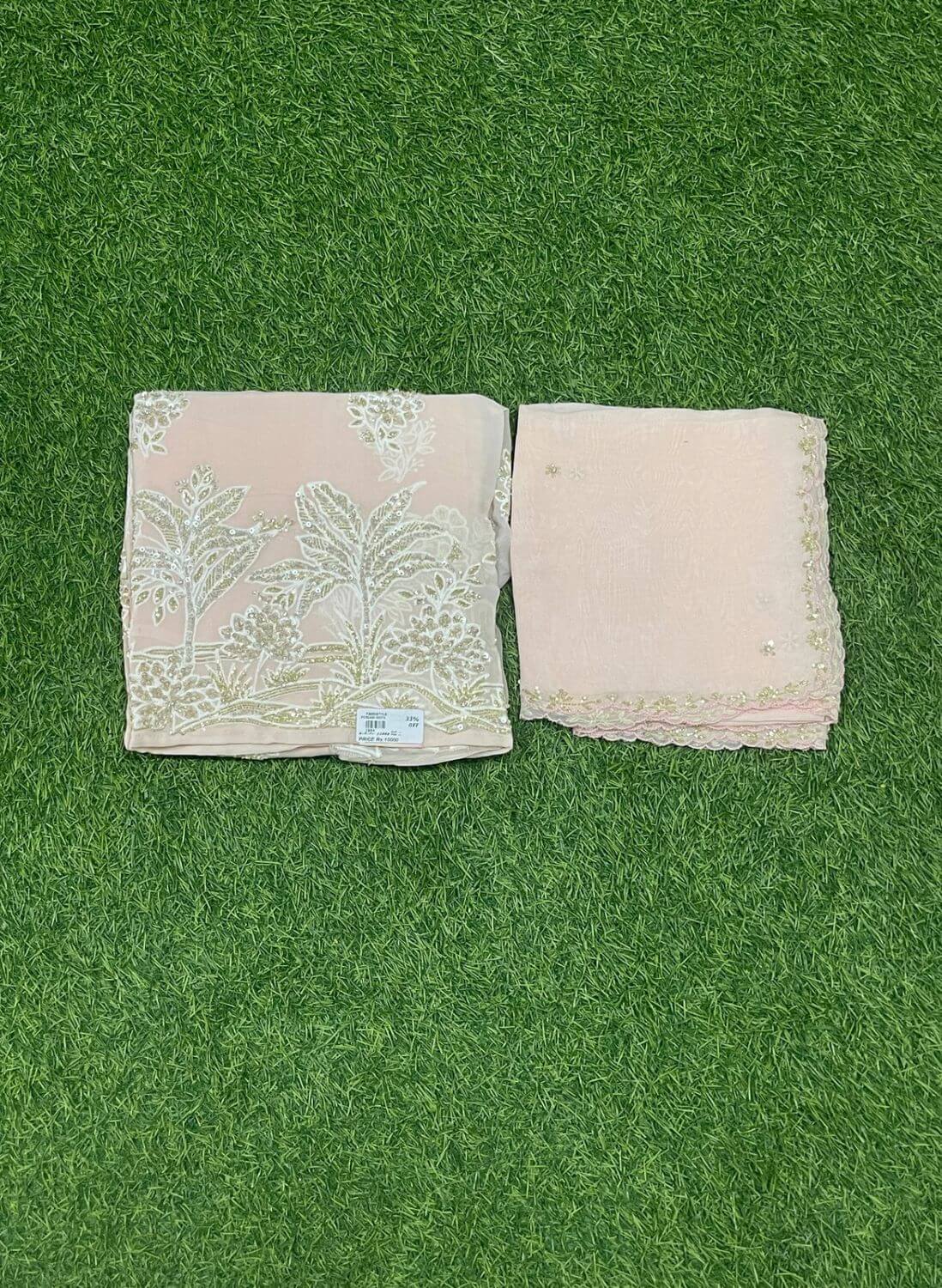 Pista colour georgette Suit | Party Wear | Wedding | Jaggo | Ring Ceremony | Festiva | FS392l
