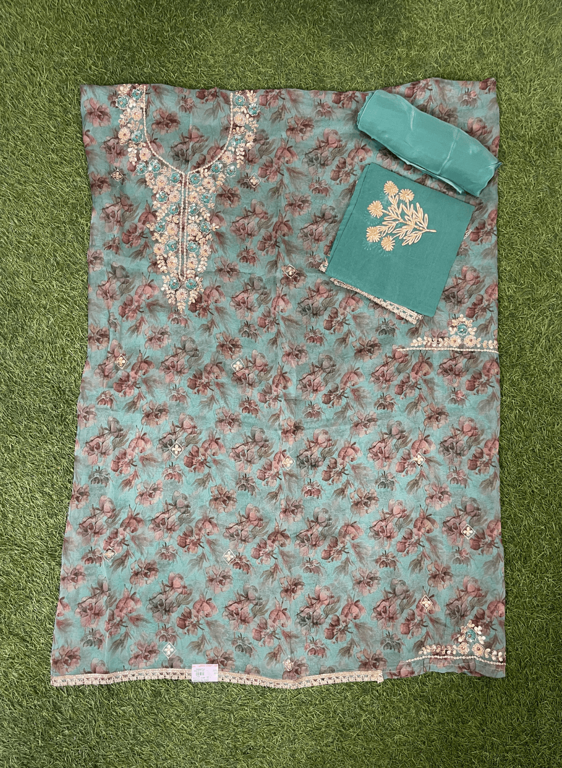 Printed Organza Suit| Party Wear | Wedding | Jaggo | Ring Ceremony | Festival | FS718