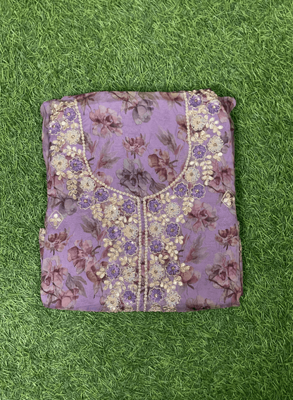 Printed Organza Suit| Party Wear | Wedding | Jaggo | Ring Ceremony | Festival | FS718