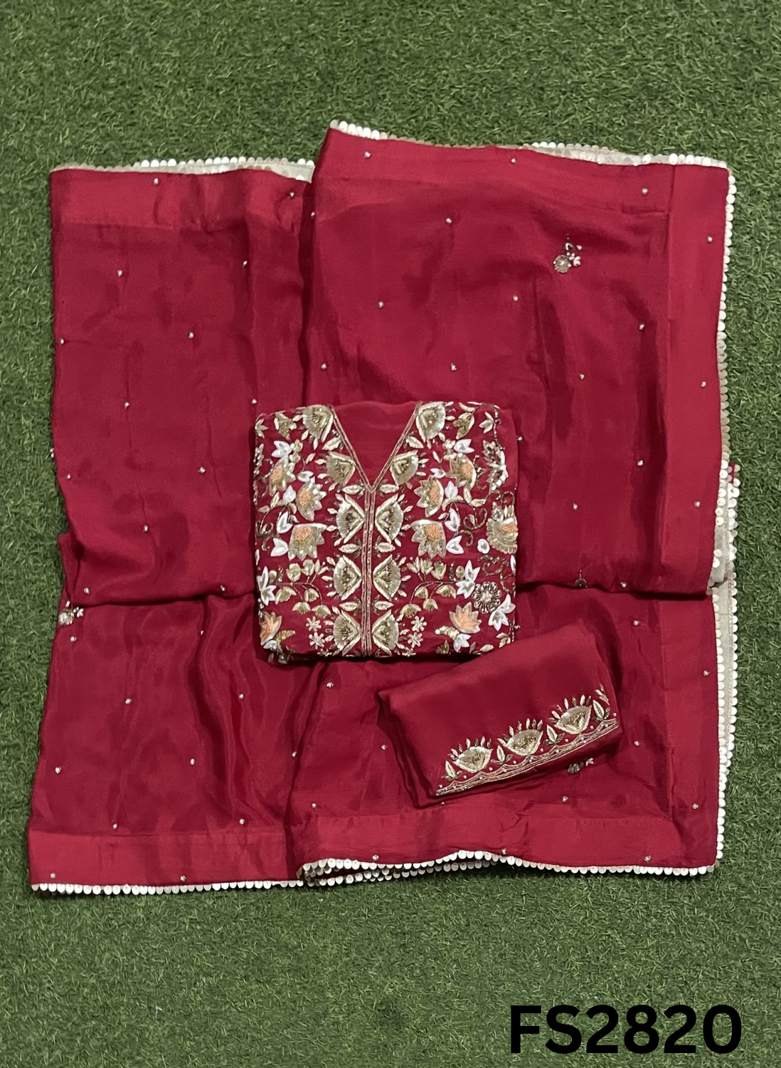 FS2820 | Pure Crepe Suit | Bridal Suit | Party Wear | Wedding | Festival | Celebrity | Ring Ceremony
