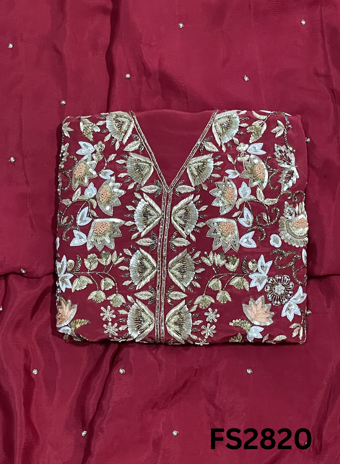 FS2820 | Pure Crepe Suit | Bridal Suit | Party Wear | Wedding | Festival | Celebrity | Ring Ceremony