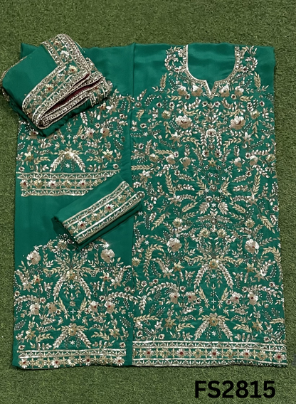 FS2815 |  Pure Crepe Suit | Bridal Suit | Party Wear | Wedding | Festival | Celebrity | Ring Ceremony