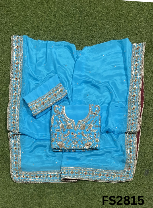 FS2815 |  Pure Crepe Suit | Bridal Suit | Party Wear | Wedding | Festival | Celebrity | Ring Ceremony