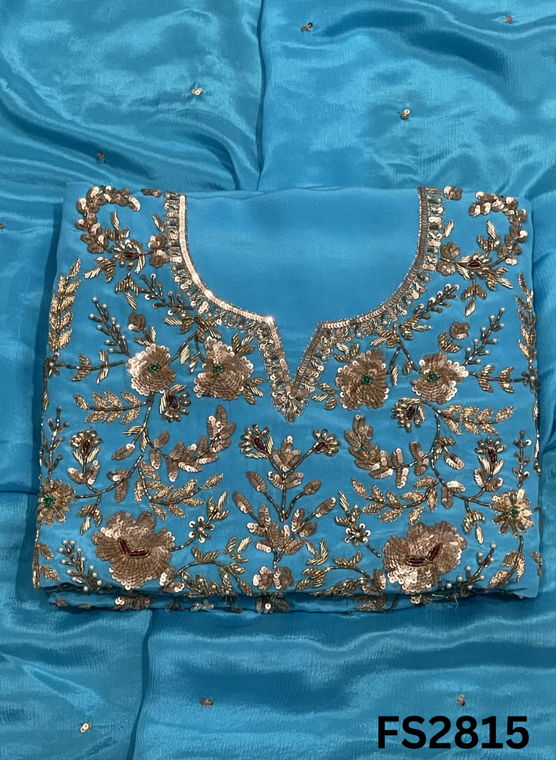 FS2815 |  Pure Crepe Suit | Bridal Suit | Party Wear | Wedding | Festival | Celebrity | Ring Ceremony