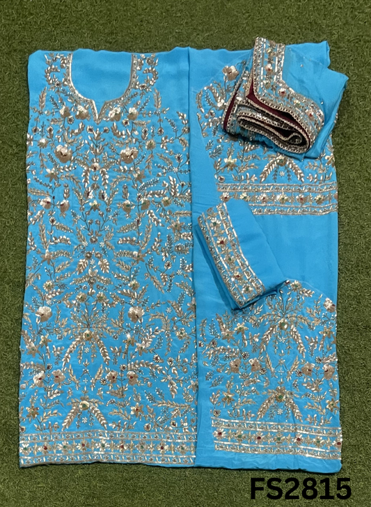 FS2815 |  Pure Crepe Suit | Bridal Suit | Party Wear | Wedding | Festival | Celebrity | Ring Ceremony