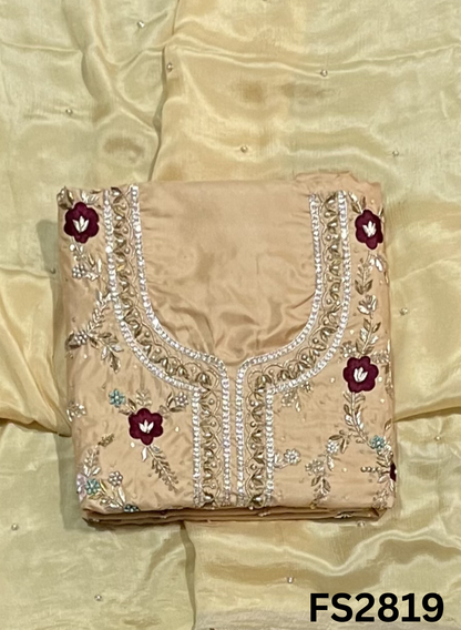 FS2819 | Pure Gevadin Silk Suit | Bridal Suit | Party Wear | Wedding | Festival | Celebrity | Ring Ceremony