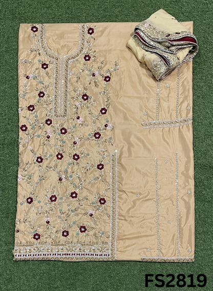 FS2819 | Pure Gevadin Silk Suit | Bridal Suit | Party Wear | Wedding | Festival | Celebrity | Ring Ceremony