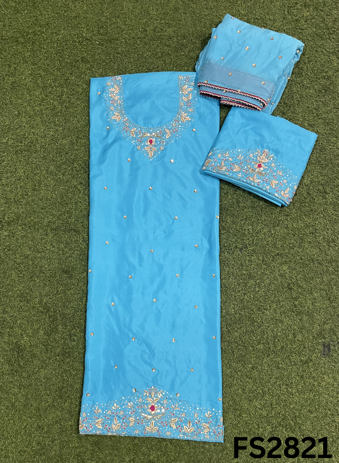 FS2821 | Pure Gevadin Silk Suit | Bridal Suit | Party Wear | Wedding | Festival | Celebrity | Ring Ceremony