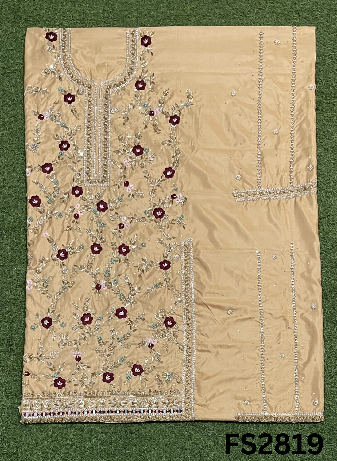 FS2819 | Pure Gevadin Silk Suit | Bridal Suit | Party Wear | Wedding | Festival | Celebrity | Ring Ceremony