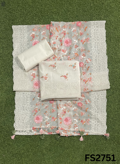 FS2751 | Pure Mal Chanderi Cotton Suit | Casual wear  | Summer Suits | Regular  wear